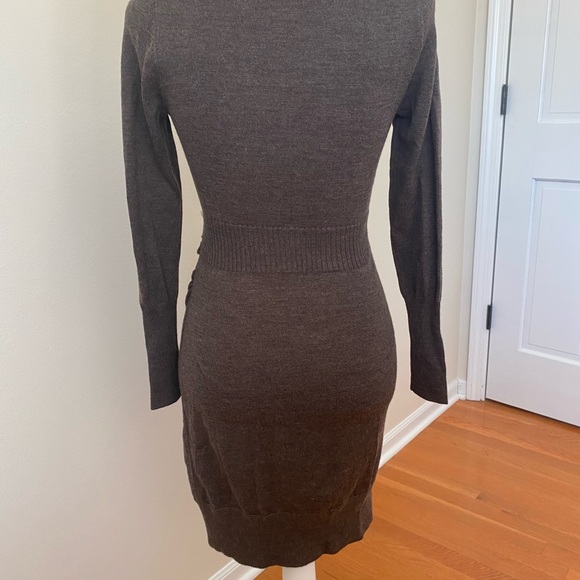 Ann Taylor Loft petite small bodycon chocolate sweater dress - Picture 3 of 5